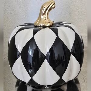 Black and White MC Inspired Checkered Pumpkin